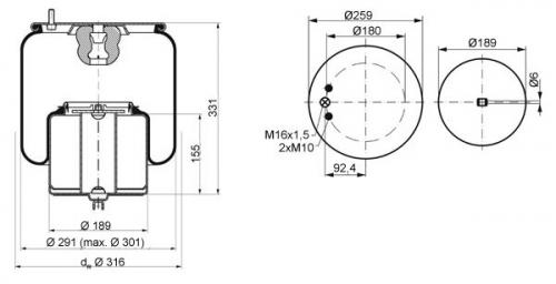 Пневморессора VOLVO FM/FH 4713NP04-