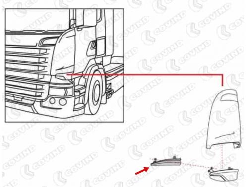 Накладка на угол кабины SCANIA 6-ser L внутр.