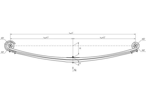 Рессора DAF 75CF/85CF/CF75/CF85/XF105/XF95 перед.2-х лист
