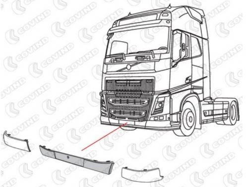 Бампер VOLVO FH16 нижняя часть центр 