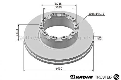 Диск тормозной SAF B9-22K01/B9-22W D430x189,2x131