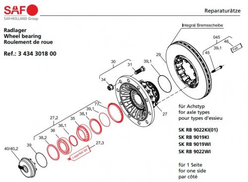 Ремкомплект ступицы SAF INTEGRAL SKRB 9019/9022 82x138x110