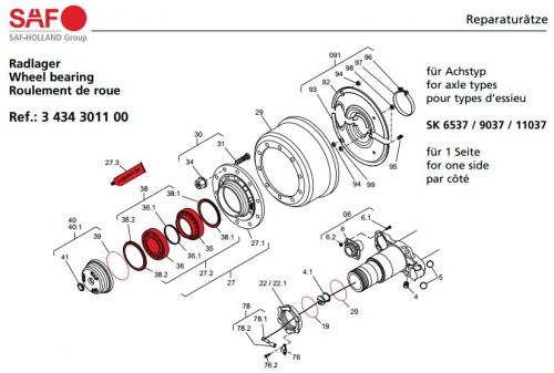 Ремкомплект ступицы SAF SKRS9037 Umbo
