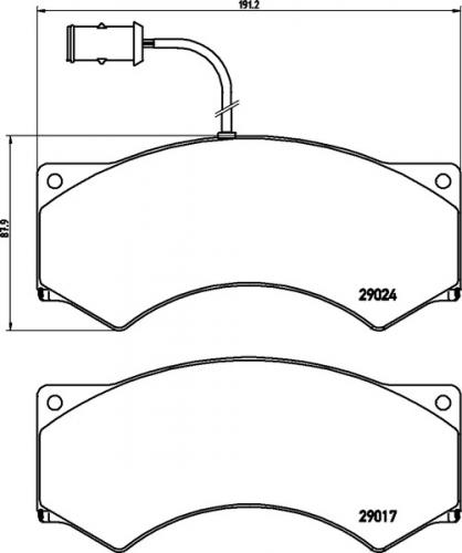 Колодки дисковые 29017 DAF F45. IVECO Zeta