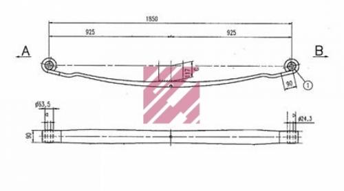 Рессора MAN TGX 1/40x90x40 925+925 S24+S24 перед. однолистовая 