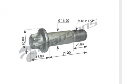 Болт М16/18x55x1.5 - 1шт SAF крепление суппорта с телом