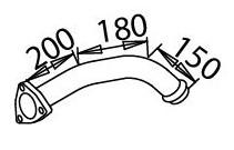 Труба глушителя MERCEDES 1222/1422/1424/1431/1722/1726/2422 приемная левая. 2изг