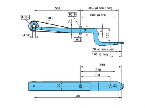 Полурессора BPW 1/49x55x100 500+470/320/50/70 Kr150 S30