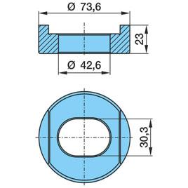 Втулка дышла приварная BPW 73.6x30x23