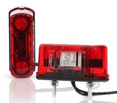 Подсветка номера Красная LED 12-24В универсальная между шпильками 4.5мм