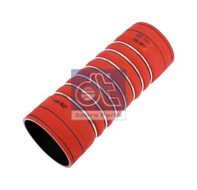 Патрубок интеркулера RVI Premium D=90мм L=250 7 колец силикон красный