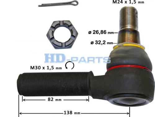 Наконечник рулевой тяги M30x1.5 кон 32 L=135 LHT VOLVO FH12/16/FM7/9/12