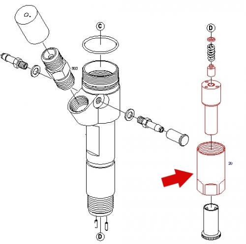 Гайка распылителя форсунки MAN TG-A Common Rail