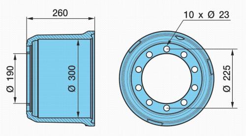 Барабан тормозной BPW ECO Maxx 300x200 