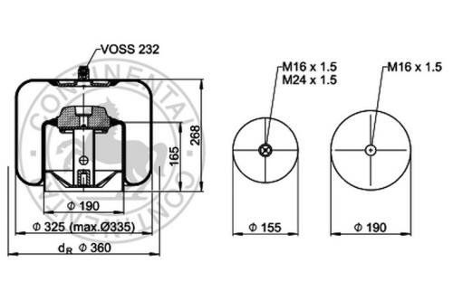 Пневморессора MERCEDES Actros 4737NP01+ подвесная ось