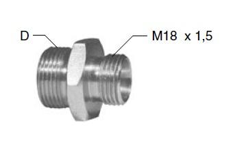 Переходник М22x1.5/М18x1.5 наружная резьба