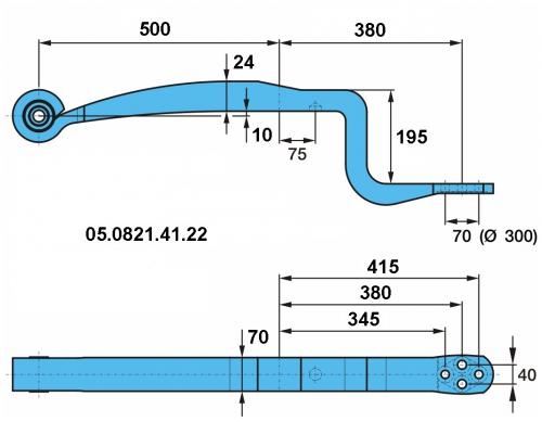 Полурессора BPW 1/62x70 500/380/345/415