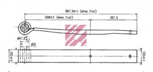 Полурессора SAF 1/38x100 520+367 S30 лист коренной