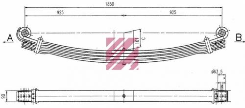 Рессора MAN TGA/TGS 25x90x86 925+925 4-х листовая