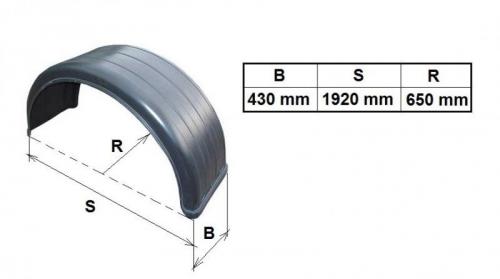 Крыло односкатное универсальное BPW R=650mm