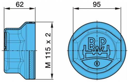 Крышка ступицы BPW 6.5-9t Kassbohrer M115x2 наруж