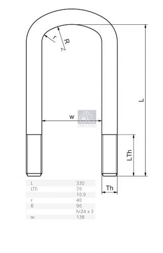 Стремянка 128/320x75 M24x3 U BPW, ROR