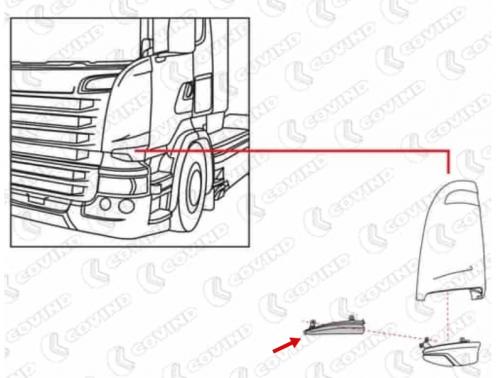 Накладка на угол кабины SCANIA 6-ser L внутр.