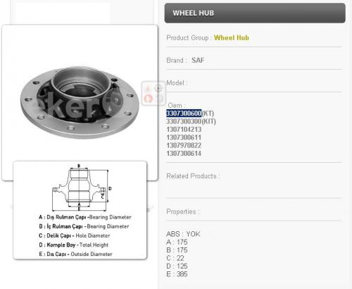 Ступица SAF SKRS/RZ/RLS 9042/-20.11242 03.95> пустая