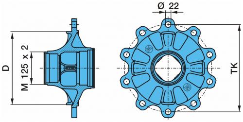Ступица BPW HSF...ECO MAXX D=280.8 H=194 ромашка