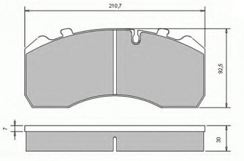 Колодки дисковые 29093/29094/29095/29184/29197 BPW/MAN/MB/SAF 210.7x92.5x30