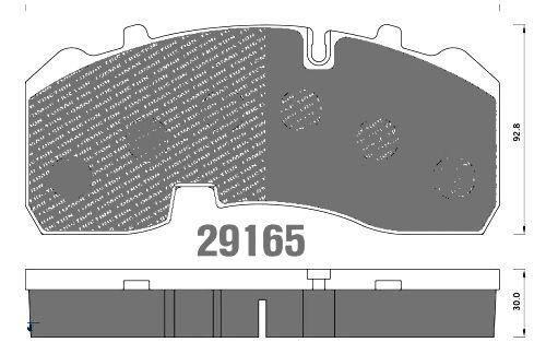 Колодки дисковые 29165 BPW KNORR SB374 210x92.5x30 с выемкой 