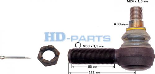 Наконечник рулевой тяги M30x1.5 M24x1.5 /27 L=122 LHT MAN/MB/DAF/SС/IVECO/RVI/SITRAK
