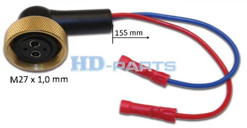 Штекер универсальный 2 контакта MB/DAF/MAN/RVI... 27мм