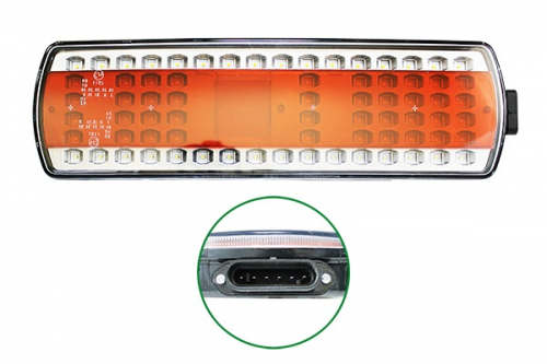 Фонарь задний KAMAZ/MAZ L светодиодны LED, левый прямоугольный. разъем сбоку