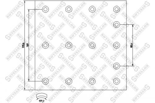 Накладки тормозные VOLVO 410x175 18.2-13.5 (93683 /L8 112) STD