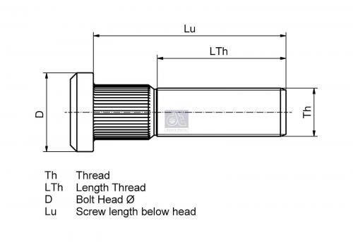 Шпилька колесная ROR TE М22х1,5х90/79/42 (болт)