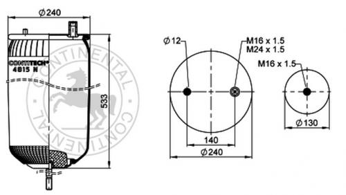 Пневморессора RVI Premium/Magnum 4915NP03-