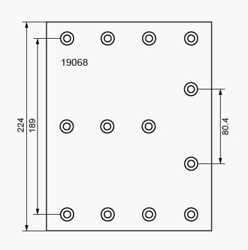 Накладки тормозные VOLVO 410x223 18.0-13.5 (93680 / L8.5 6.35x13.5 96) STD