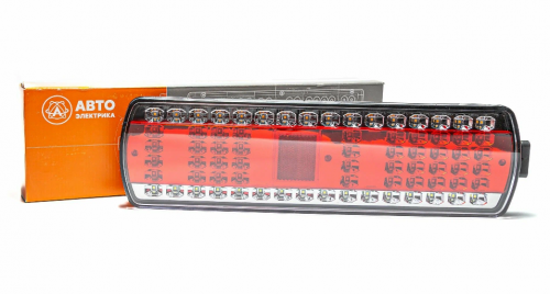 Фонарь задний KAMAZ/MAZ L светодиодны LED, левый прямоугольный. разъем сбоку