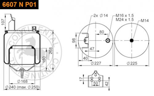 Пневморессора VOLVO FM/FH 6607NP01+ зад/зад