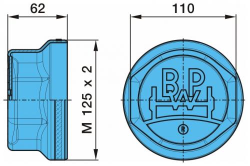 Крышка ступицы BPW 10-12t M125x2 внеш. SW110