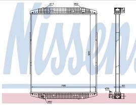 Радиатор системы охлаждения IVECO EuroTech/EuroStar/EuroTrakker 900x748x42 (без рамки и ушей)