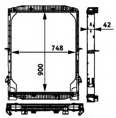 Радиатор системы охлаждения IVECO EuroTech/EuroStar/EuroTrakker 900x748x42