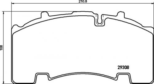 Колодки дисковые 29171 BPW Knorr SK7/SB4309 05/2003 = > 210.9x107.8x30 двойной паз