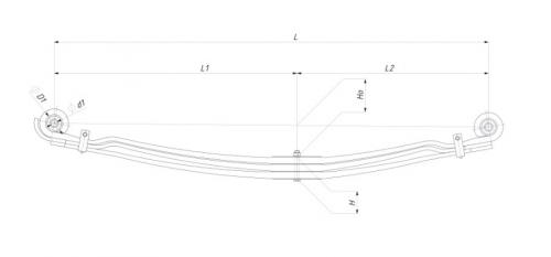 Рессора MAN TGA/TGS 25x90x86 925+740 S24 3-х листовая