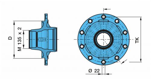 Ступица BPW ECO 10-12T H=206 = 0327243200