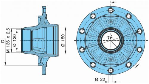 Ступица BPW ECO 10-12T H=206