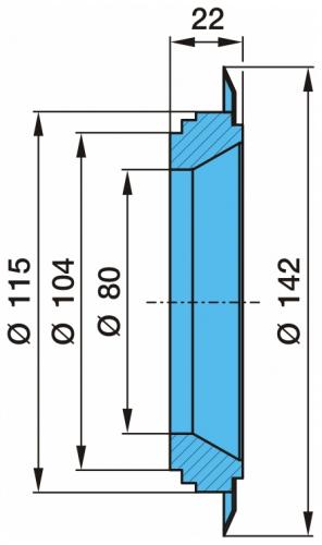 Кольцо ступицы опорное BPW H/R 6.5-9t 80x104/110/142x22