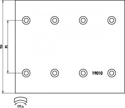 Накладки тормозные DAF 95.1900 420x150 (93685 / L10 6.35x15.9 64) STD