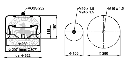 Пневморессора MERCEDES Actros II 4759NP21+ перед низкая